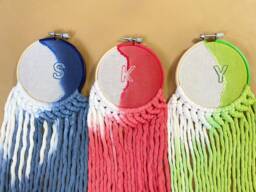 Personalized Embroidered Letter Tapestry Custom Boho Macrame Decor - thumbnail 1