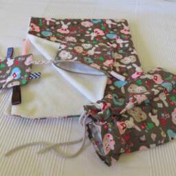 Retro Fabric Baby Blanket With A Kit, Bag & Label - thumbnail 4
