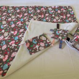Retro Fabric Baby Blanket With A Kit, Bag & Label - thumbnail 2