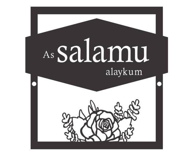 Floral Islamic Welcome Sign - Stainless Steel As Salamu Alaykum Door Decor - image 1