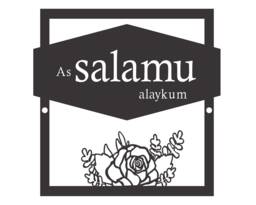 Floral Islamic Welcome Sign - Stainless Steel As Salamu Alaykum Door Decor - thumbnail 1
