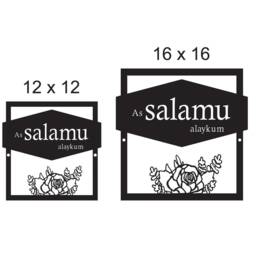 Floral Islamic Welcome Sign - Stainless Steel As Salamu Alaykum Door Decor - thumbnail 2