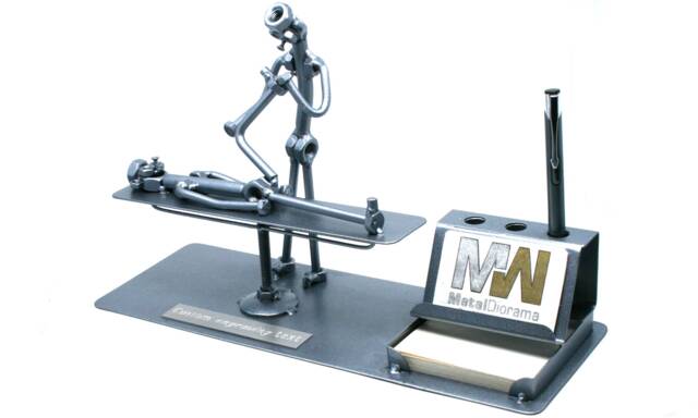4In1 Physiotherapist Gift Nuts & Bolts Sculpture, Business Card Holder Scrap Metal Art, Massage Therapist Gift, Recycled Art Graduation - image 1