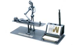 4In1 Physiotherapist Gift Nuts & Bolts Sculpture, Business Card Holder Scrap Metal Art, Massage Therapist Gift, Recycled Art Graduation - thumbnail 1