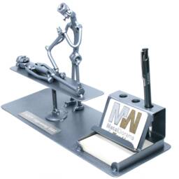 4In1 Physiotherapist Gift Nuts & Bolts Sculpture, Business Card Holder Scrap Metal Art, Massage Therapist Gift, Recycled Art Graduation - thumbnail 2