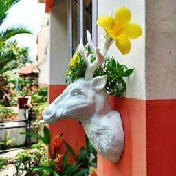 3D Jungle Animal Heads, Wall Mounted Deer Head Planter, Deerheadvase, Deerheadpot - thumbnail 2