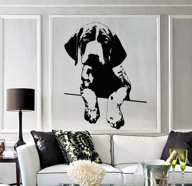 Wall Vinyl Dog Decal Baby Labrador Cute Puppy Portrait Animals Love For Pets Modern Home Decor - #1138Dz - image 1