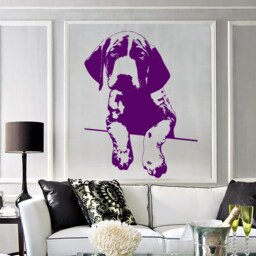 Wall Vinyl Dog Decal Baby Labrador Cute Puppy Portrait Animals Love For Pets Modern Home Decor - #1138Dz - thumbnail 2
