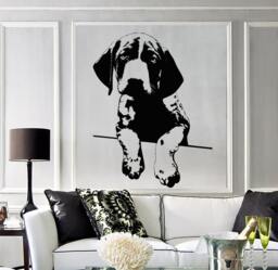 Wall Vinyl Dog Decal Baby Labrador Cute Puppy Portrait Animals Love For Pets Modern Home Decor - #1138Dz - thumbnail 1