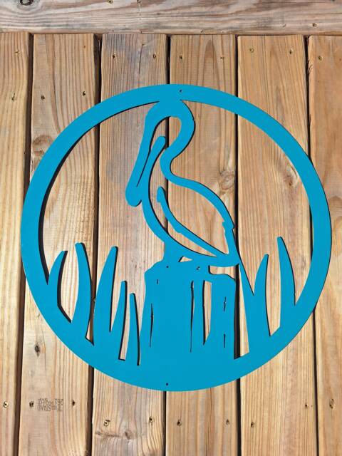 Pelican Metal Wall Art Powder Coated Steel Sea Bird Decor - image 1