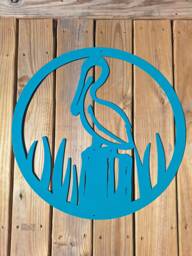 Pelican Metal Wall Art Powder Coated Steel Sea Bird Decor - thumbnail 1