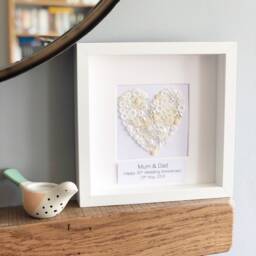 Personalised 30Th Anniversary Gift For Parents, Pearl Wedding Anniversary, Gift, Frame, Heart - thumbnail 3