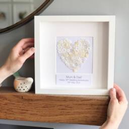 Personalised 30Th Anniversary Gift For Parents, Pearl Wedding Anniversary, Gift, Frame, Heart - thumbnail 1