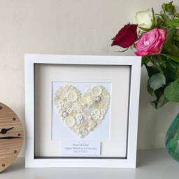 Personalised 30Th Anniversary Gift For Parents, Pearl Wedding Anniversary, Gift, Frame, Heart - thumbnail 2