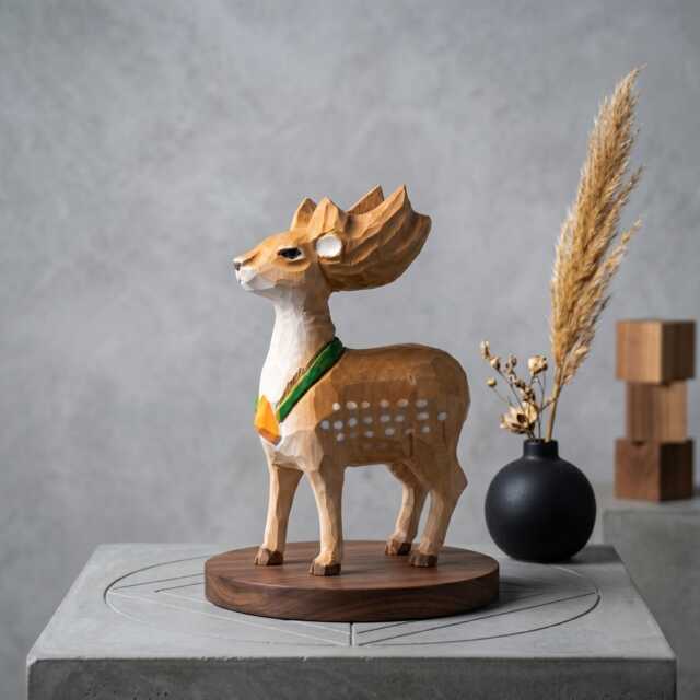 Whimsical Wooden Deer Figurine - Hand Carved Fawn Sculpture Woodland Nursery Decor Rustic Shelf Art Unique Gift For Animal Lovers - image 1