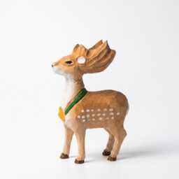 Whimsical Wooden Deer Figurine - Hand Carved Fawn Sculpture Woodland Nursery Decor Rustic Shelf Art Unique Gift For Animal Lovers - thumbnail 2