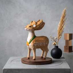 Whimsical Wooden Deer Figurine - Hand Carved Fawn Sculpture Woodland Nursery Decor Rustic Shelf Art Unique Gift For Animal Lovers