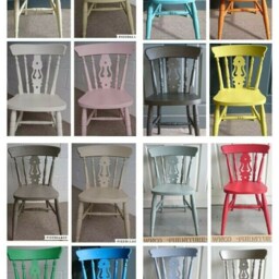 Fiddle Back Farmhouse Kitchen Dining Chair Painted in Farrow & Ball Colours - thumbnail 2