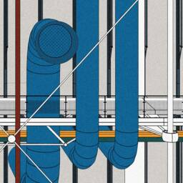 Centre Pompidou Art Print Set - France Modern Architecture Graphic Illustration Abstract Minimalist Beaubourg Gallery Wall - thumbnail 3