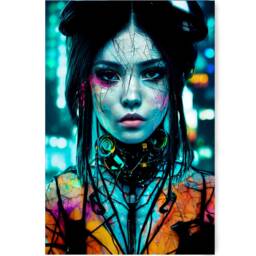 Cyber Girls Ds0015 - Limited Edition 10 Print Set Of 4 Sheets Synthography Printed On Glossy Premium Fine Art Photo Paper 20x30 cm - thumbnail 3