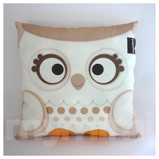 Snow Owl Pillow Woodland Animal Decor, Baby Nursery - 12x12