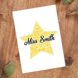 Personalised Star Word Art Print, Teacher Pupil Award Gift, Custom Wall Framed Picture, Present For Kids, Children Nl - thumbnail 3