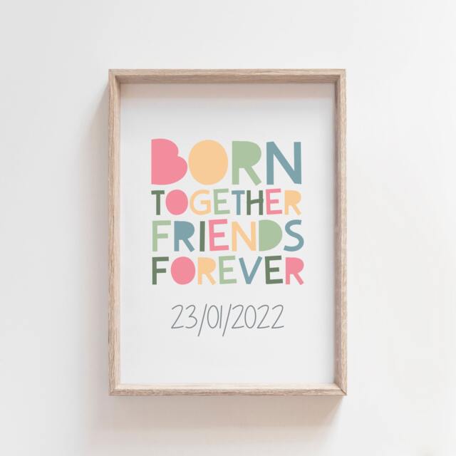 Twins Bedroom Prints, Siblings, Wall Art, Twin Quotes, Playroom Sister & Brothers Girls Bedroom, Boys - image 1