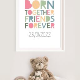 Twins Bedroom Prints, Siblings, Wall Art, Twin Quotes, Playroom Sister & Brothers Girls Bedroom, Boys - thumbnail 2