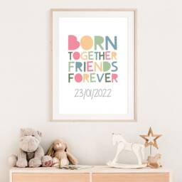 Twins Bedroom Prints, Siblings, Wall Art, Twin Quotes, Playroom Sister & Brothers Girls Bedroom, Boys - thumbnail 3