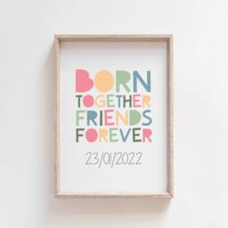 Twins Bedroom Prints, Siblings, Wall Art, Twin Quotes, Playroom Sister & Brothers Girls Bedroom, Boys - thumbnail 1