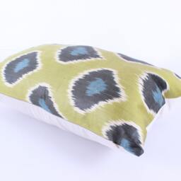 Ikat Silk Velvet Pillow 16x24 - Handmade Boho Cushion Cover Turkish Home Decor Accent - thumbnail 3