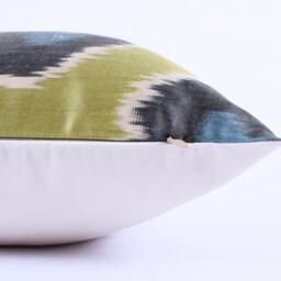 Ikat Silk Velvet Pillow 16x24 - Handmade Boho Cushion Cover Turkish Home Decor Accent - thumbnail 2