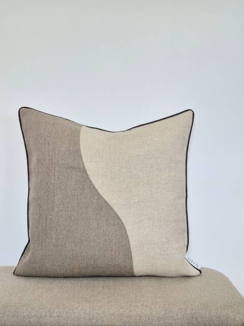 Linen Cushion Cover, Clearance Sale, Artisan Abstract Design Natural Scatter Decorative Cushions - image 1