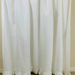 Linen Shower Curtain With Ruffle Hem -, 72x72, 72x85, 72x94, White, Grey, Cream, Pink, Blue, Stripe, Chevron, 40+Color/Patterns, Custom Size - thumbnail 3