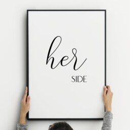 His Side & Her Prints - Set Of 2 - Romantic Gallery Wall Art Bedroom Decor Wedding Or Engagement Gift New Home Unframed - thumbnail 3