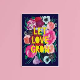 Let Love Grow Print, Inspirational Flower Quote Flower Print - thumbnail 3