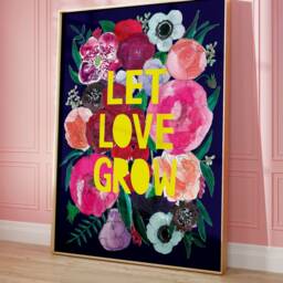 Let Love Grow Print, Inspirational Flower Quote Flower Print - thumbnail 2