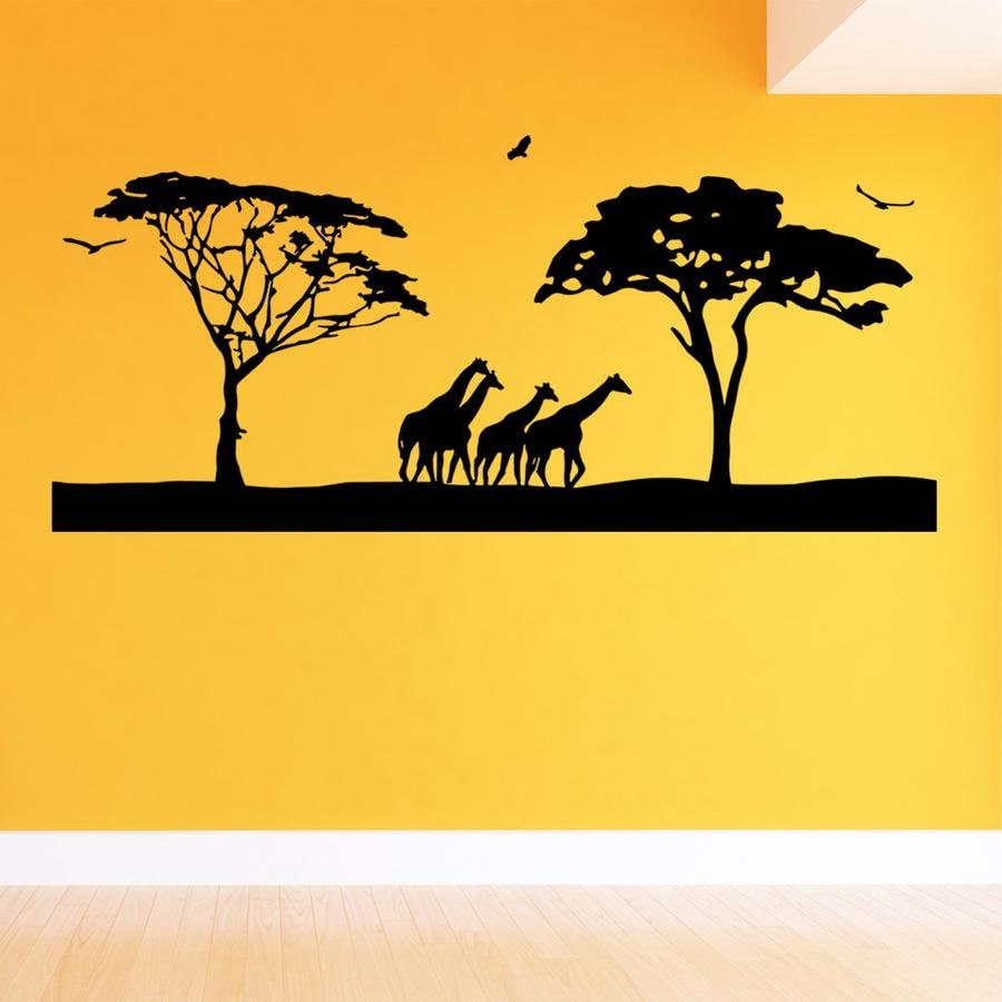 Safari Wall Decal - African Mural Scene Home Decor Vwaq by Etsy |  ufurnish.com, image size:900x900