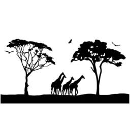 Safari Wall Decal - African Mural Scene Home Decor Vwaq - thumbnail 2