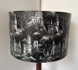 Castles Lampshade, Light Shade, Halloween, Gothic , Black & White, Spooky Etoile, Free Gift - thumbnail 1