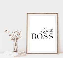 Girl Boss Quote Printed Poster, Boss, Definition, Power, Empowerment, Gifts For Her, Office Decor, Salon Wall Art - thumbnail 1