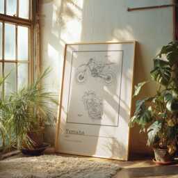 Yamaha Motorcycle Patent Print Vintage Motorcross Art - thumbnail 3