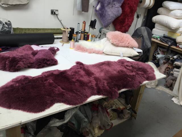 Plum Purple Sheepskin Throw Rug Mid Burgundy Beautiful Luxury Sheepskin - image 1