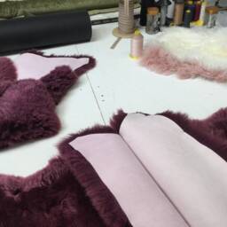 Plum Purple Sheepskin Throw Rug Mid Burgundy Beautiful Luxury Sheepskin - thumbnail 3