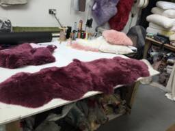 Plum Purple Sheepskin Throw Rug Mid Burgundy Beautiful Luxury Sheepskin