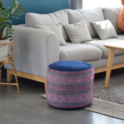 Hill Tribe Fabric Ottoman Pouf Rustic Ethnic Hmong Pillow - thumbnail 1