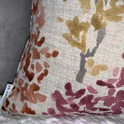 "Handmade Floral Cushion Cover in John Lewis Leckford Trees Fabric - Decorative Lumbar Pillow 12"" X 20" - thumbnail 3