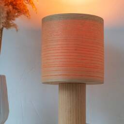 Mid Century Wood Bedside Lamp, Unique Table Light For Nightstand, Minimalist Desk Accent Reading Nightlight - thumbnail 4