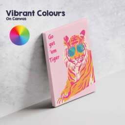 Go Get Em Tiger Canvas Wall Art Maximalist Bold Colourful Abstract Motivational Aesthetic Living Room Office Luxury Pop Cool Print - thumbnail 3