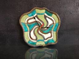 Raku Ceramic Wall Clock - Modern Abstract With Numberless Dial Organic Wavy Design Handmade Italian Pottery ?? 10 - thumbnail 1